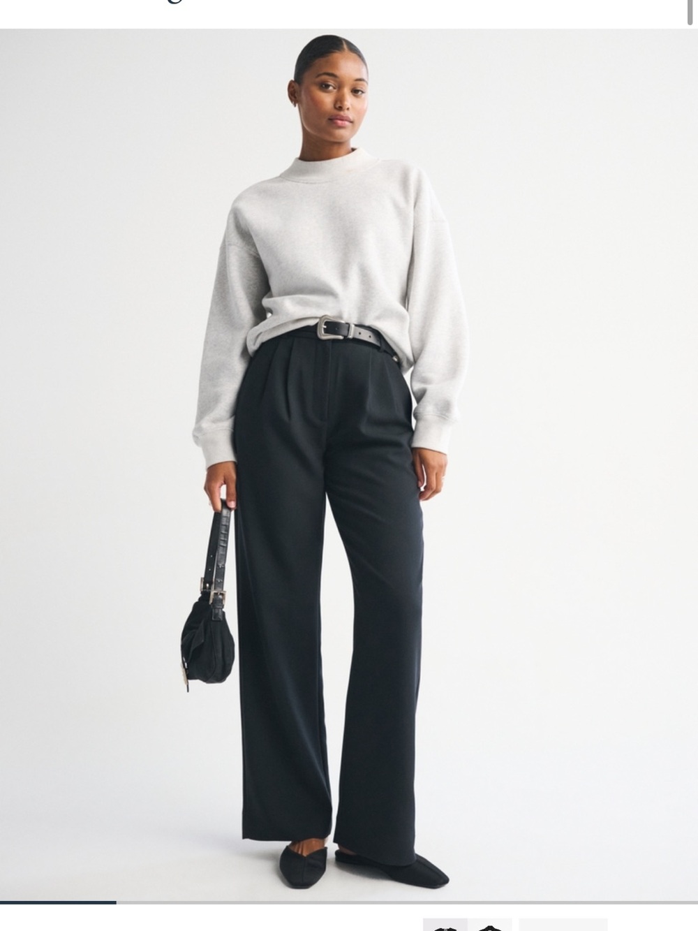 Abercrombie & Fitch Curve Love A&F Sloane Tailored Wide Leg Pant | Size 37